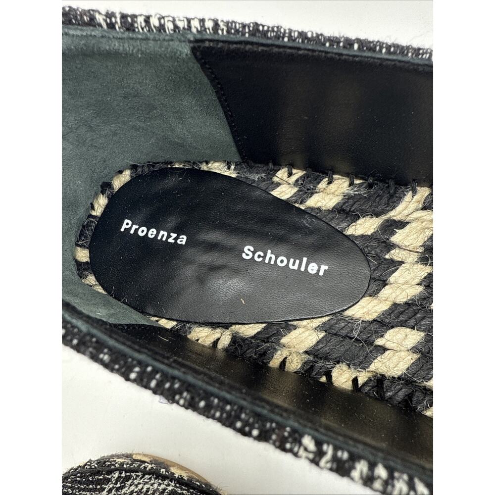 Proenza Schouler Women's Plaid Felt Espadrille Flats Sz 38 EUR or 7.5 US NWB - Picture 3 of 14